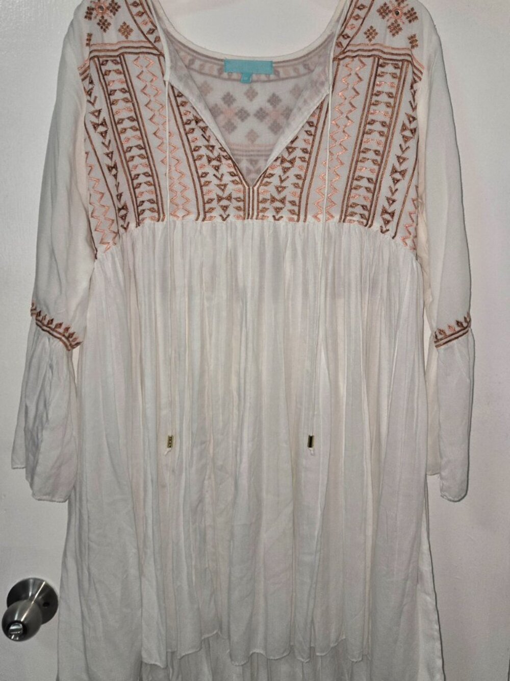 Melissa Odabash Natalia Embroidered Mini Dress / Tunic Size M - Picture 2 of 8